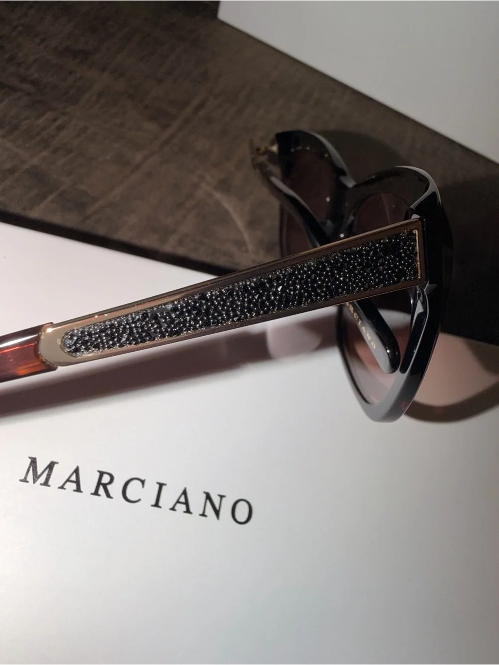 Marciano Tortoise Frame Sunglasses with Gradient Rose Lenses